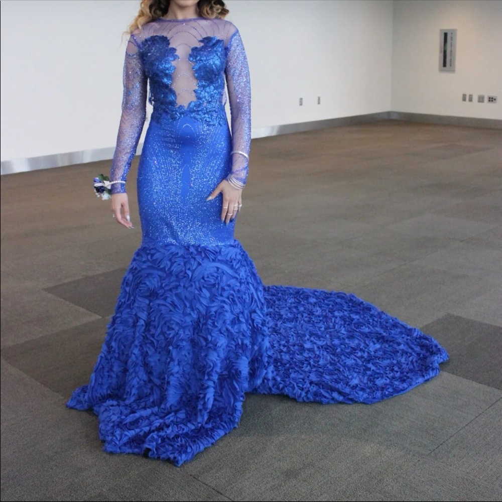 Custom Royal Blue Prom Dress